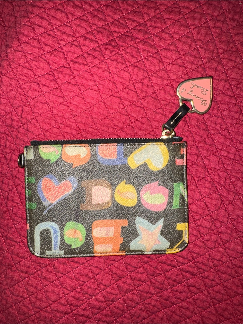 Dooney & Bourke Y2K Crayon Graffiti Wristlet (Doodle Collection) Rainbow Zipper